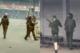 Photocollage of Kenyan police officers during protests.